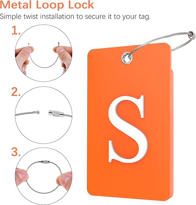 Gostwo 2 Pack Luggage Tags for Suitcases, 26 Initial Letter Travel Luggage - Image 3