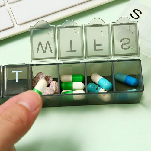 4 Pack Weekly Pill Organizer, 7 Days Pill Case Travel Daily Pill Box Portable - Image 2