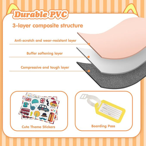 20" Ride-On Travel Suitcase for Kids, Cute Ear Toddler Carry on Luggage - Image 2