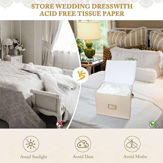 Lukeline Wedding Dress Storage Box, Wedding Dress Preservation Box - Image 2