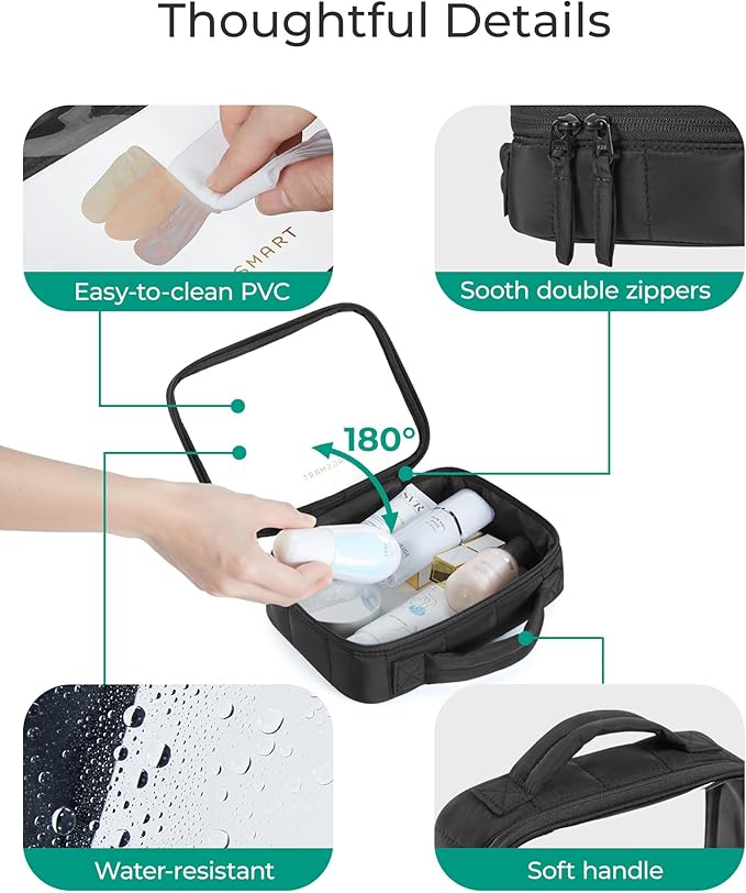 BAGSMART Clear TSA-Approved Toiletry Bag, Puffy Edges Travel Makeup Bag - Image 4