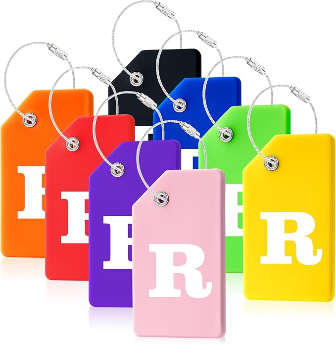 8 Pcs Luggage Tags for Suitcases, 26 Initial Letter Travel Luggage Baggage by Gostwo