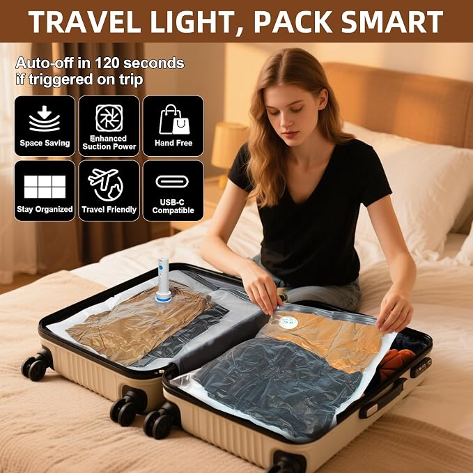 Vacuum Seal Bags for Clothing Travel, 16 Pack Vacuum Storage Bags - Image 8