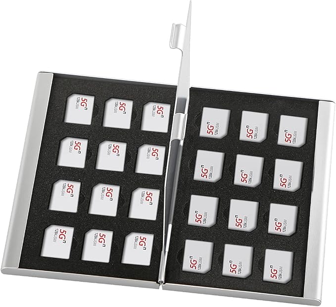 Aluminum SIM Card Case, 24Slots Ultrathin SIM Card Holder, Fit by Unknown