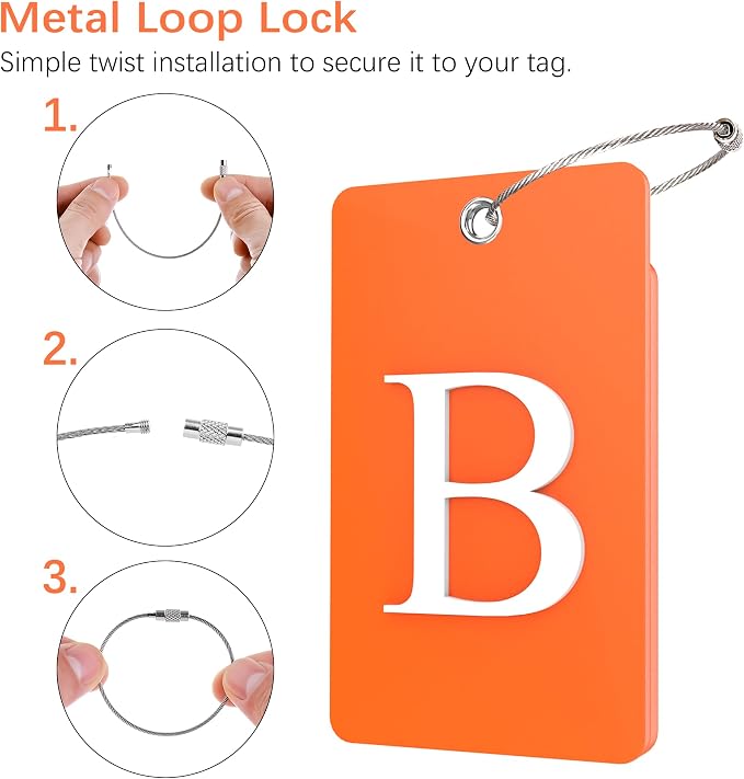 Gostwo 2 Pack Luggage Tags for Suitcases, 26 Initial Letter Travel Luggage - Image 3