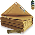 FoundGo 10x12ft Canvas Tarp 22 Mil Tarps 14 oz Canvas Tarpaulin Heavy Duty by FoundGo