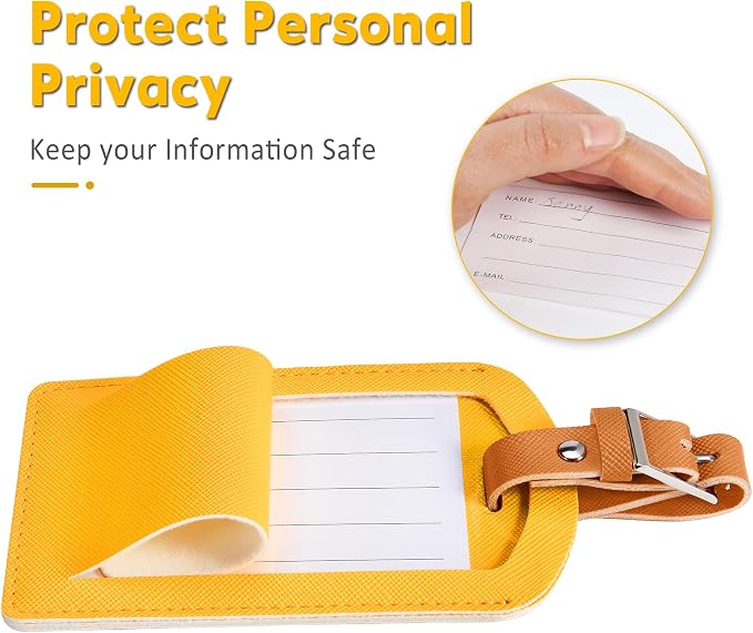 3 Pack Luggage Tags for Suitcases, TSA Approved Bag Tags, Baggage Tags - Image 3