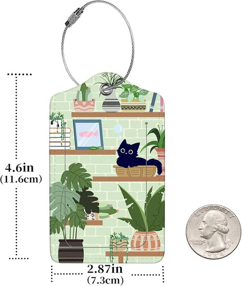 2 Pcs Luggage Tags for Suitcase, Cute Unique PU Leather Travel Bag Tag - Image 2