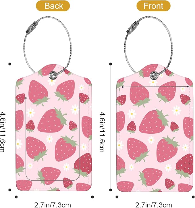 2Pack Luggage Tags for Suitcases, Cute Unique Pu Leather Cruise Luggage Tag - Image 3