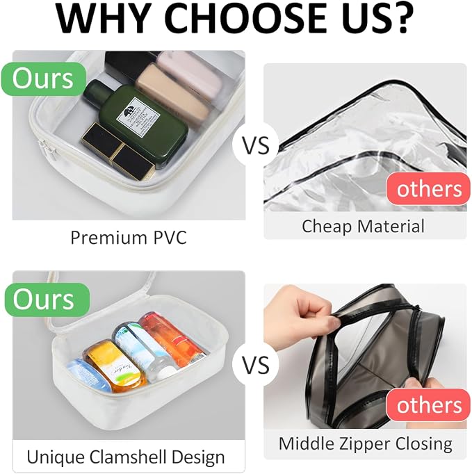 Moyad TSA Approved Clear Toiletry Bag, 1 Pack Quart Size 3-1-1 Liquids Pouch - Image 4