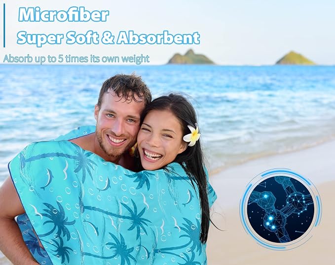 2 Pack Microfiber Thin Lightweight Beach Towel Oversized 71x32 Extra Large Sand - Image 5