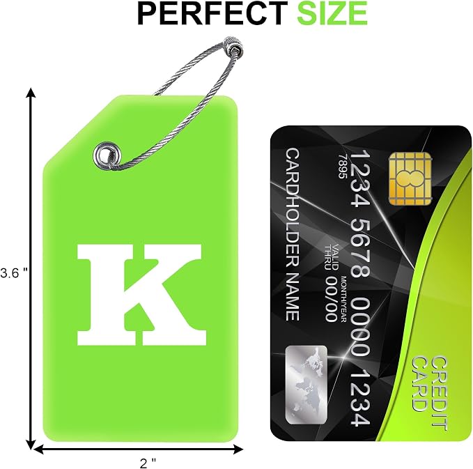8 Pcs Luggage Tags for Suitcases, 26 Initial Letter Travel Luggage Baggage - Image 4