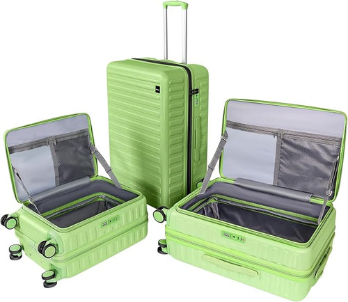 3-Piece 20/24 Top Opening Hardshell Lightweight Luggage and 28-Inch Clamshell by WireHot