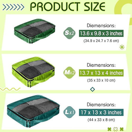 5 Pcs Packing Cubes for Suitcase Large Travel Cubes Carry on Luggage Organizer - Image 2