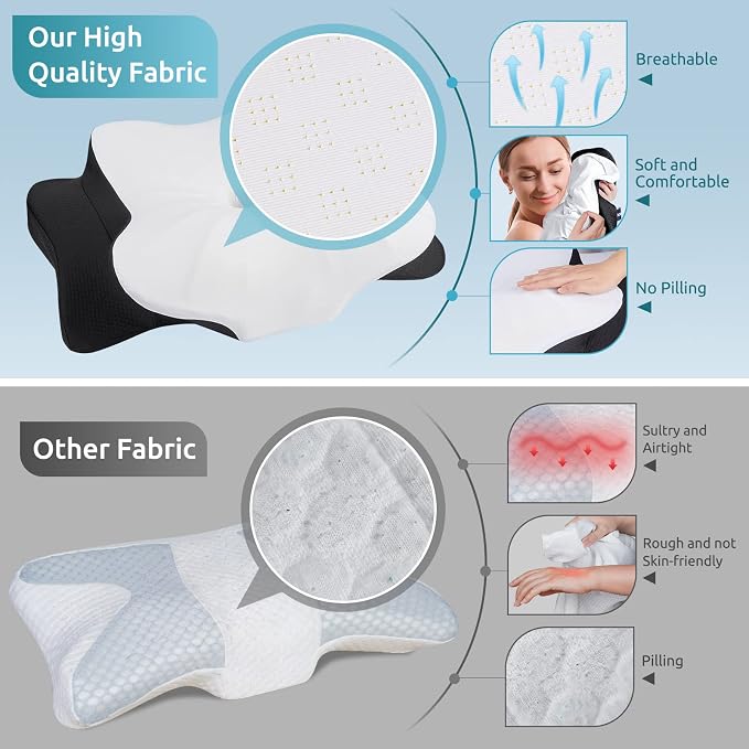DONAMA Cervical Pillow for Neck Pain Relief, Contour Memory Foam Pillow - Image 7