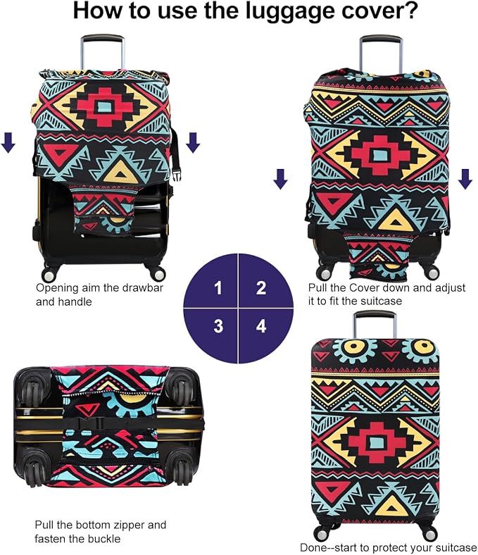 7-Mi Travel Luggage Cover Elastic Sleeve 29"-30" Anti-Scratch Suitcase - Image 3