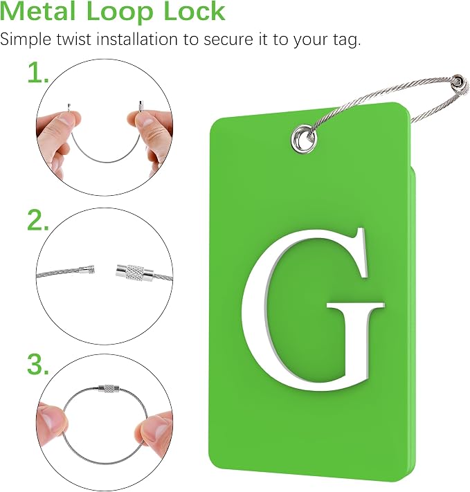 Gostwo 2 Pack Luggage Tags for Suitcases, 26 Initial Letter Travel Luggage - Image 3