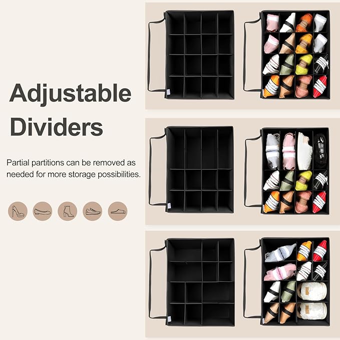 Shoe Organizer for Closet, Foldable Shoe Box - Image 2