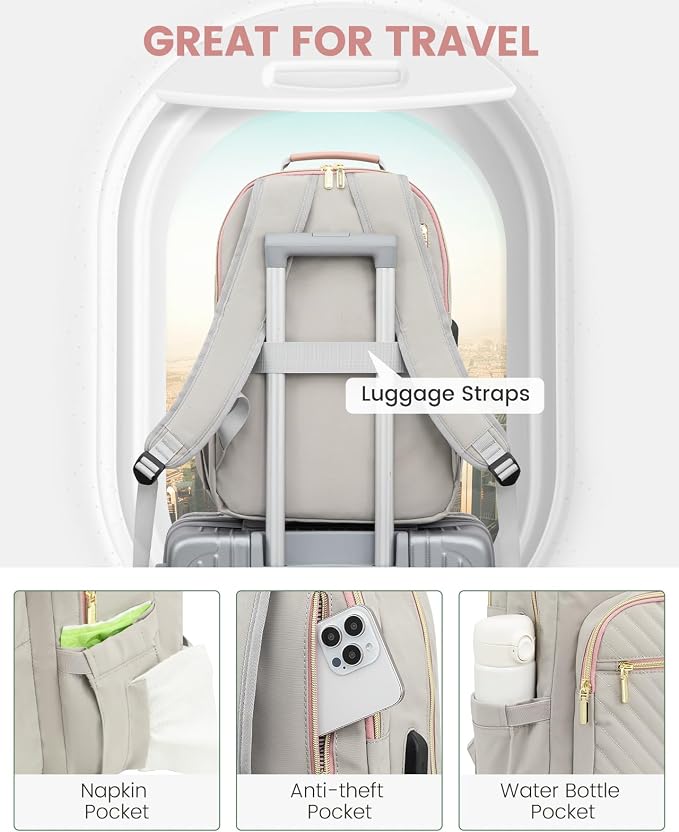 LOVEVOOK Laptop Backpack Purse for Women, Work Travel Computer Bags, College - Image 4