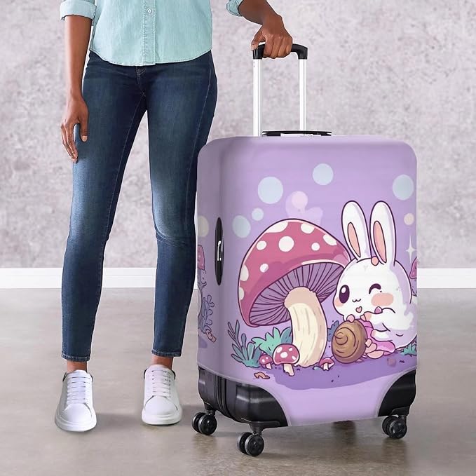Cute Bunny Rabbit Luggage Covers Fit 26-29 Inch Universal Thickness Suitcase - Image 4