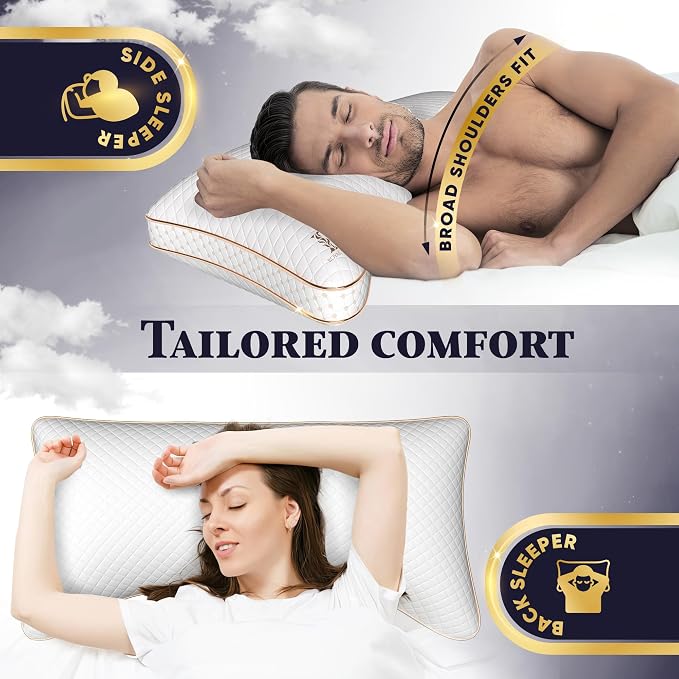 Royal Therapy King 2-Pack Memory Foam Pillow, Adjustable Shredded Odor-Free - Image 6
