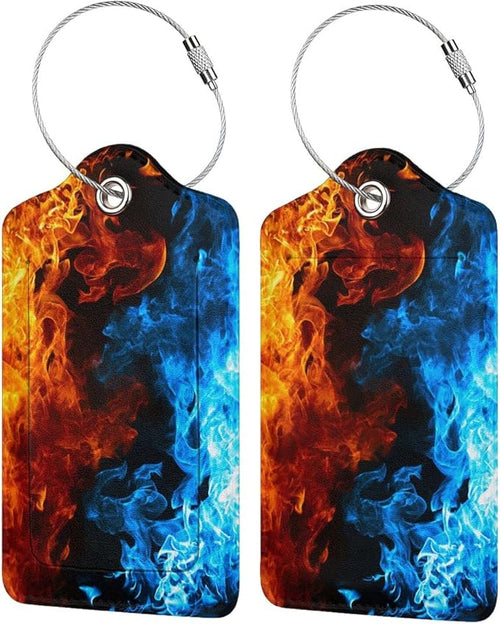2-Pack Cool Ice and Fire Luggage Tags by OUZPGAQ