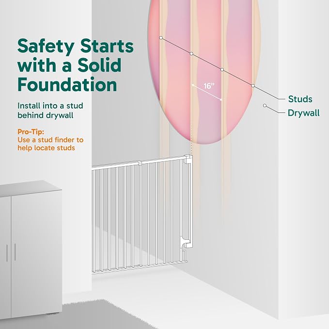 Cumbor 34" Extra Tall No Bottom Bar Baby Gate - Image 7