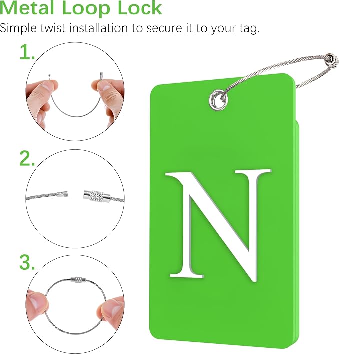 Gostwo 2 Pack Luggage Tags for Suitcases, 26 Initial Letter Travel Luggage - Image 3
