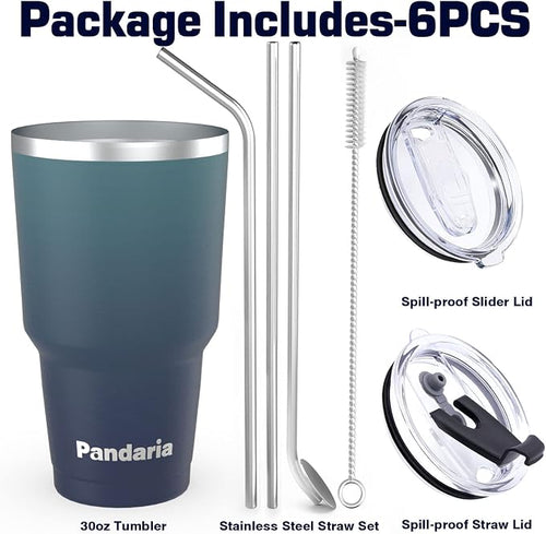 30 oz Tumbler Cup with Lids and Straws, 100% Leak-Proof, Cupholder Friendly - Image 2