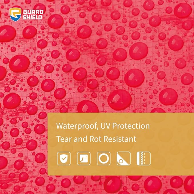 GUARD SHIELD Red Tarp 12x16 Feet Tarps High Visibility Outdoor Poly Cover - Image 5