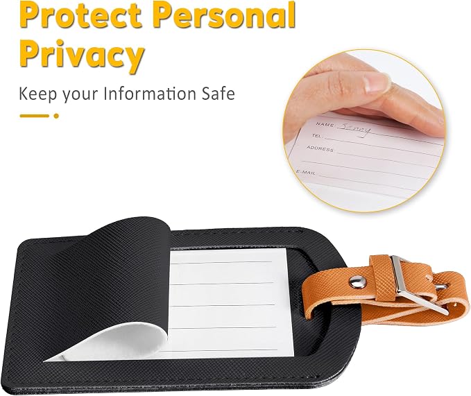 3 Pack Luggage Tags for Suitcases, TSA Approved Bag Tags, Baggage Tags - Image 3