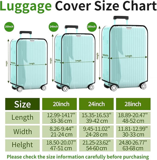 3 Pieces Clear Luggage Cover Protectors, 0.4mm Thicken PVC Suitcase Covers - Image 2