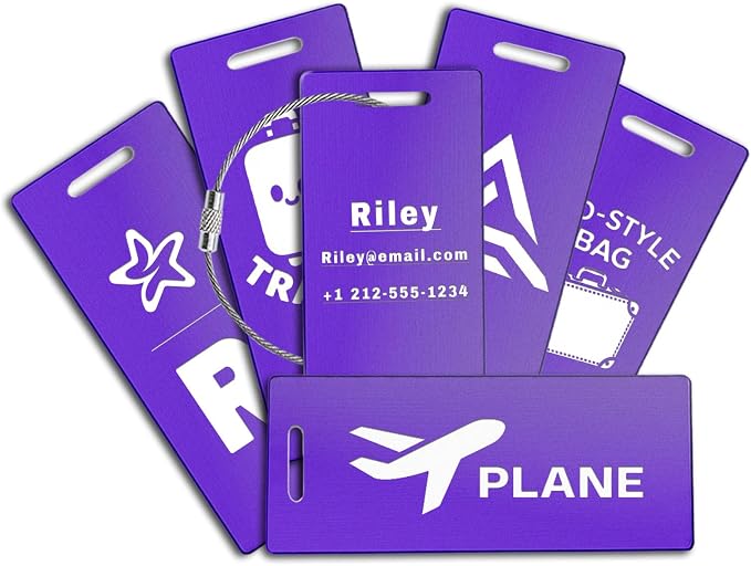 4PCS Personalized Luggage Tags for Travel Durable Aluminium Luggage Tags for by comfortez