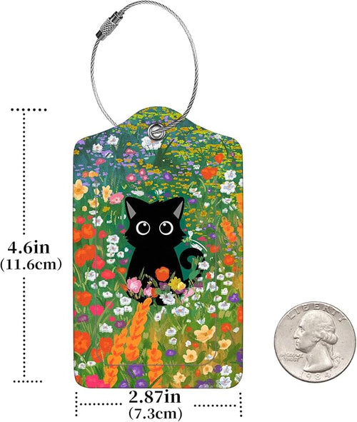 2 Pcs Luggage Tags for Suitcase, Cute Unique PU Leather Travel Bag Tag - Image 2