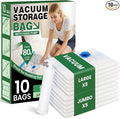 Vacuum Storage Bags, Comforters, Pillows-5 Jumbo+5Large Space Bag Vacuumm by FUNFERY