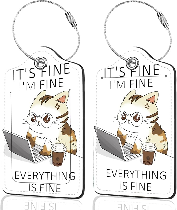2Pack Luggage Tags for Suitcases, Cute Unique Pu Leather Cruise Luggage Tag by Unknown