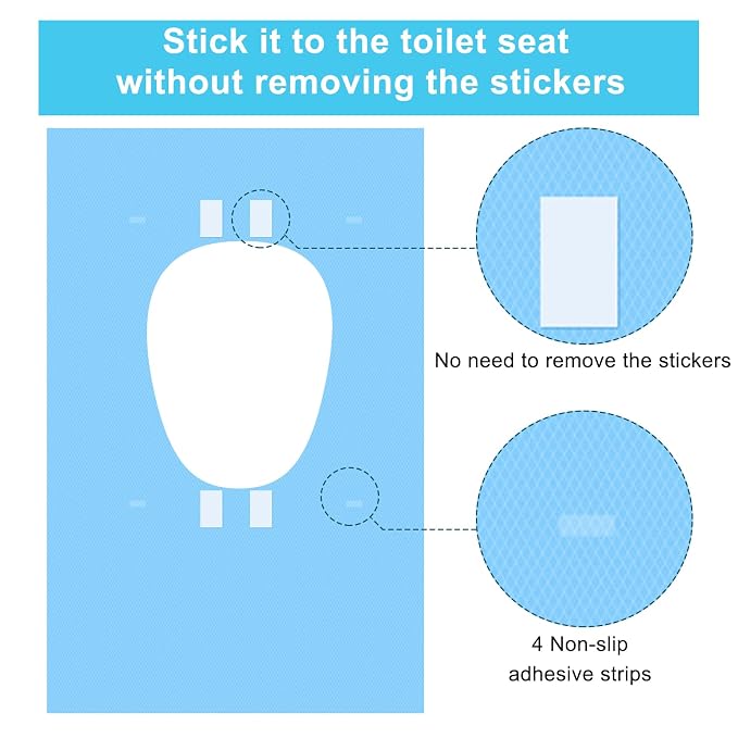 50 Packs Tear-Free Toilet Seat Covers Disposable - Image 2