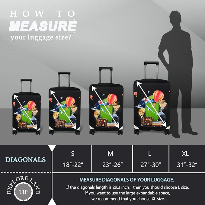 Explore Land Luggage Cover Suitcase Protector Fits 18-22 Inch Case - Image 5
