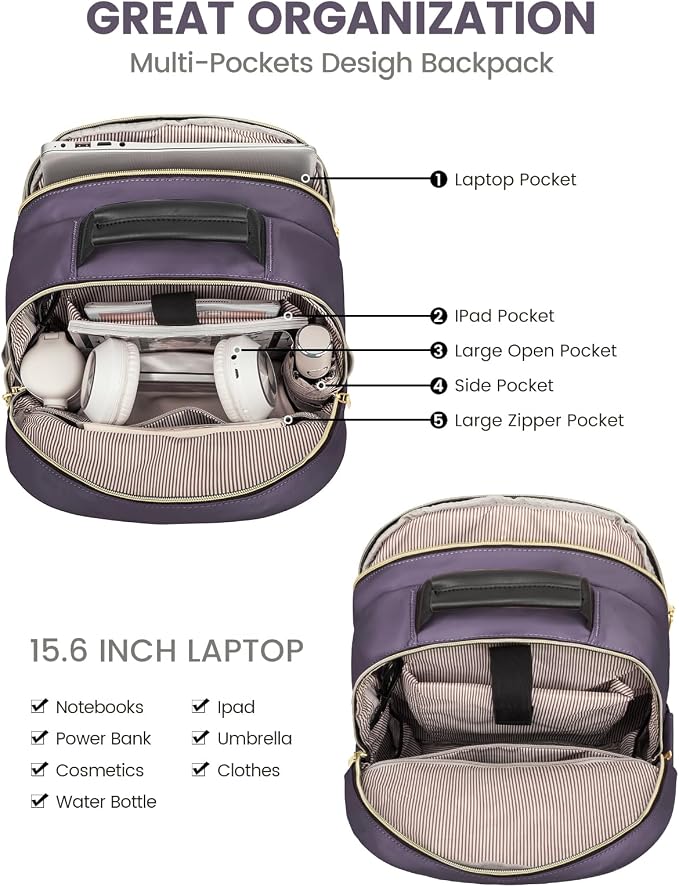 LOVEVOOK Laptop Backpack Purse for Women, Large Capacity Travel Business - Image 3