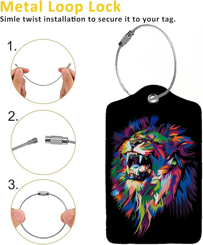 Colorful Lion's Roar Luggage Tags - Image 3