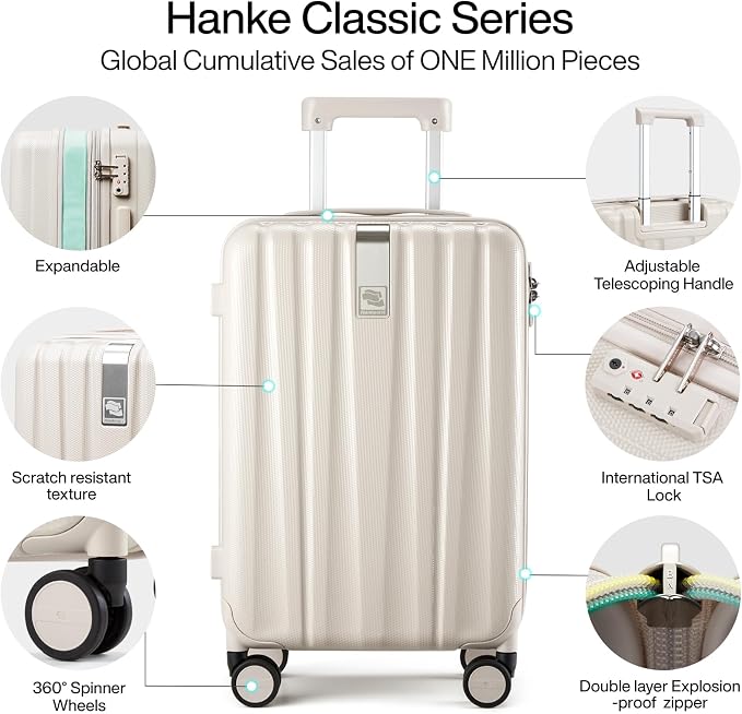 Hanke 24 Inch Expandable Checked Luggage Lightweight PC Hard Case luggage - Image 5