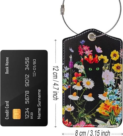 2 Pack Luggage Tag for Suitcase, Cute Unique Leather Suitcase Tags Identifiers - Image 2