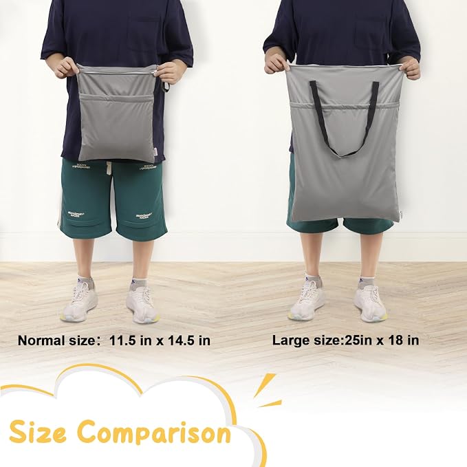 ALVABABY 2 Pack Large Wet Dry Bag Waterproof Hanging Cloth Diaper - Image 4