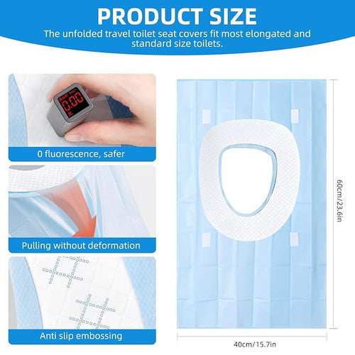 35 Pack Toilet Seat Covers Disposable 16x24 Inch XL Portable Toilet Liners - Image 2