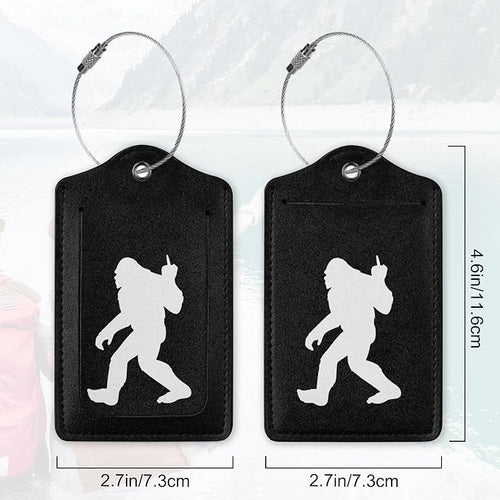 2Pcs Luggage Tag for Suitcase Black Sasquatch Cute Luggage Tag - Image 2