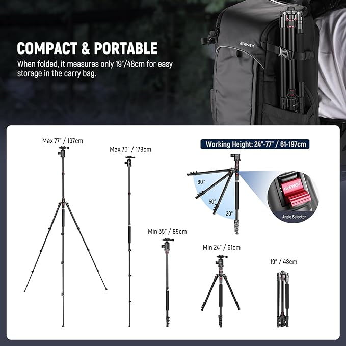 NEEWER 77" Camera Tripod Monopod - Image 7