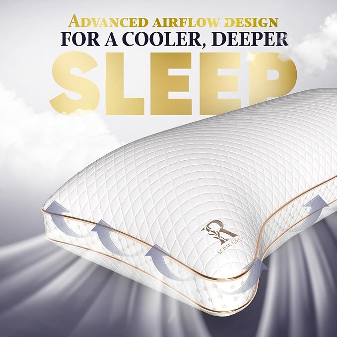 Royal Therapy King 2-Pack Memory Foam Pillow, Adjustable Shredded Odor-Free - Image 4