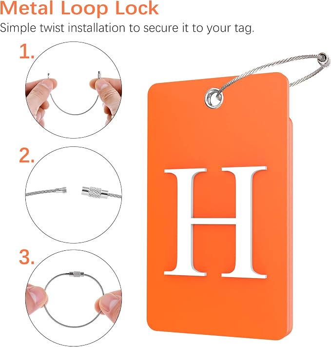 Gostwo 2 Pack Luggage Tags for Suitcases, 26 Initial Letter Travel Luggage - Image 3