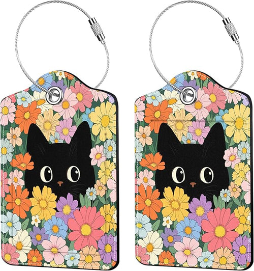 2 Pcs Colorful Cat Luggage Tags by Unknown