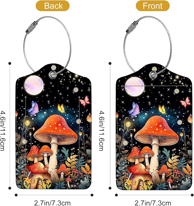 2Pack Luggage Tags for Suitcases, Cute Unique Pu Leather Cruise Luggage Tag - Image 3